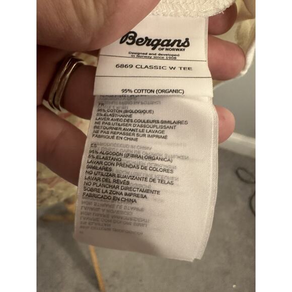 NWT Bergans of Norway Organic Cotton Women's Sz L White/Aluminum Classic W Tee - Picture 8 of 8